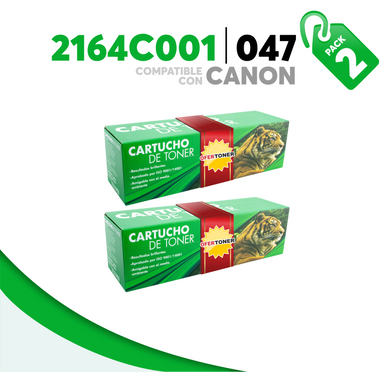 2 Pza Tóner 047 Compatible con Canon 2164C001
