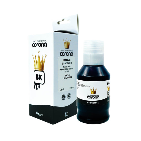 Tinta Corona Compatible Con Canon GI16 Negro 135ml