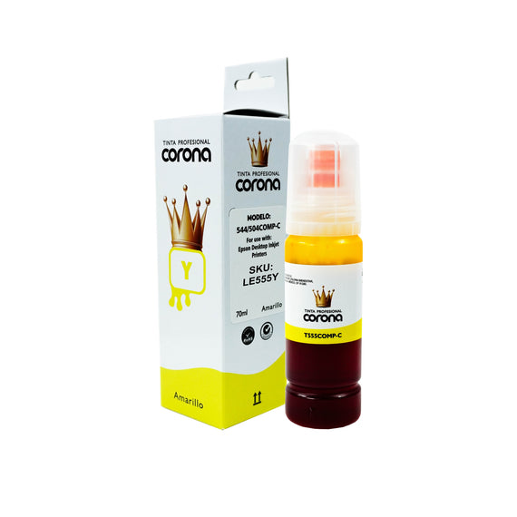 Tinta Corona Compatible Con Epson 555 Amarillo 70ml