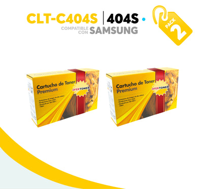 2 Pza Tóner C404S Compatible con Samsung CLT-C404S