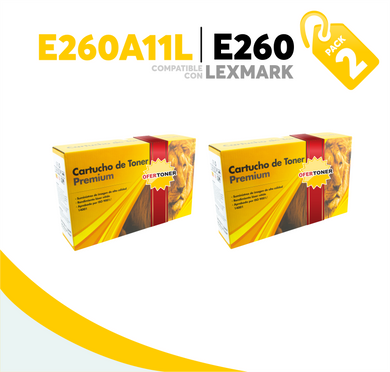 2 Pza Tóner E260 Compatible con Lexmark E260A11L