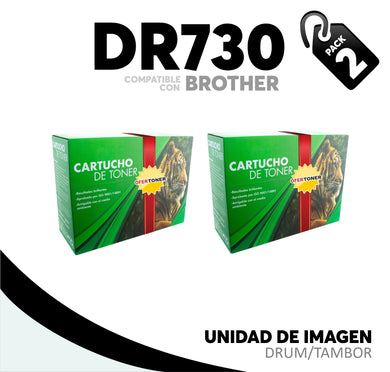 2 Pza Unidad de Imagen DR730 Compatible con Brother