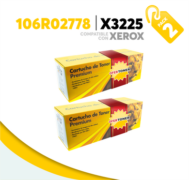 2 Pza Tóner X3225 Compatible con Xerox 106R02778