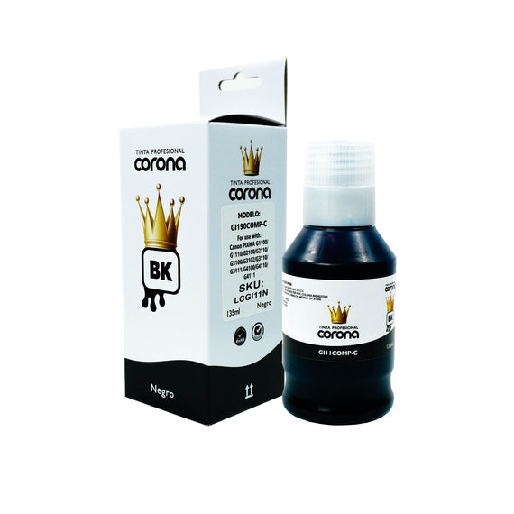 Tinta Corona Compatible Con Canon GI11 Negro 135ml