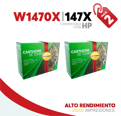 2 Pza Tóner 147X Compatible con HP W1470X