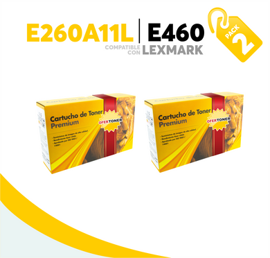 2 Pza Tóner E460 Compatible con Lexmark E260A11L