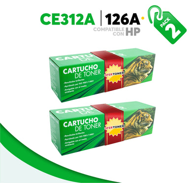 2 Pza Tóner 126A Compatible con HP CE312A