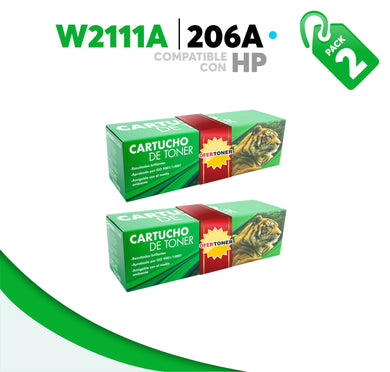 2 Tóner 206A Compatible con HP W2111A