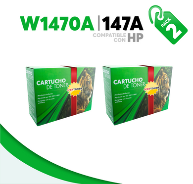 2 Pza Tóner 147A Compatible con HP W1470A