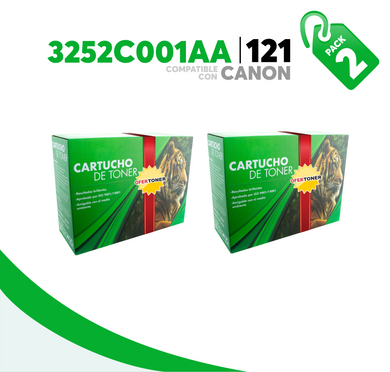 2 Pza Tóner 121 Compatible con Canon 3252C001AA