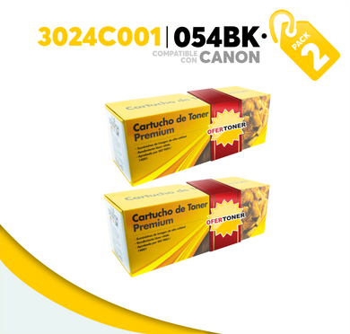 2 Pza Tóner 054BK Compatible con Canon 3024C001AA