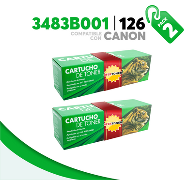 2 Pza Tóner 126 Compatible con Canon 3483B001