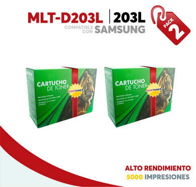 2 Pza Tóner 203L Alto Rendimiento Compatible con Samsung MLT-D203L