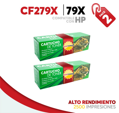 2 Pza Tóner 79X Alto Rendimiento Compatible con HP CF279X