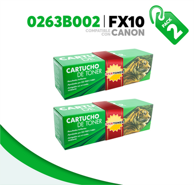 2 Pza Tóner FX10 Compatible con Canon 0263B002AA