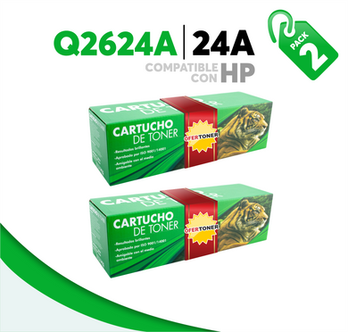 2 Pza Tóner 24A Compatible con HP Q2624A