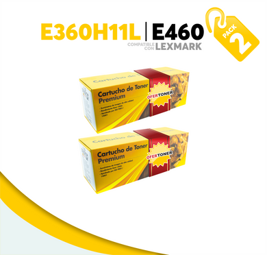 2 Pza Tóner E460 Compatible con Lexmark E360H11L