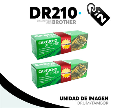 2 Pza Unidad de Imagen DR210C Compatible con Brother