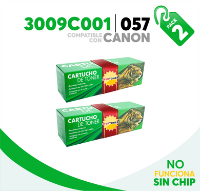 2 Pza Tóner 057 Sin Chip Compatible con Canon 3009C001