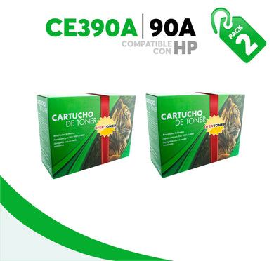 2 Pza Tóner 90A Compatible con HP CE390A