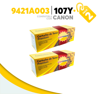 2 Pza Tóner 107Y Compatible con Canon 9421A003