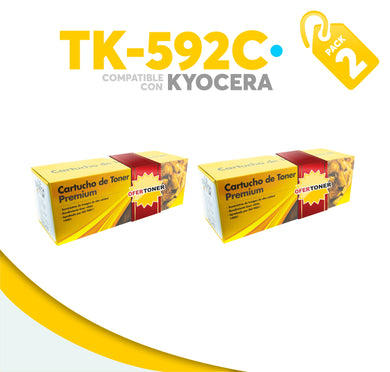 2 Pza Tóner TK-592C Compatible con Kyocera