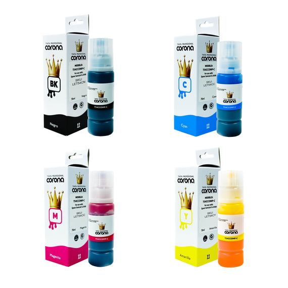 Pack 4 Tintas Corona Compatible con Epson T54C CMYK 70ml