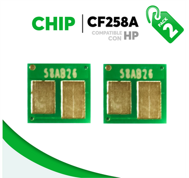 2 Pza Chip para Tóner 58A Compatible con HP CF258A