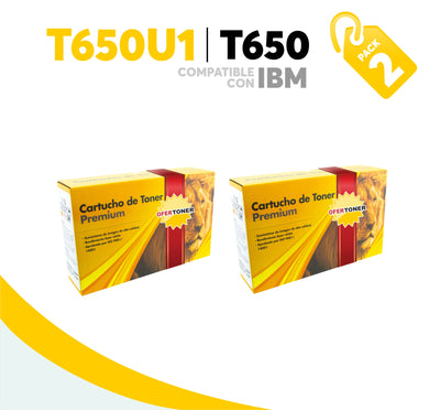 2 Pza Tóner T650U1H Compatible con IBM 50F4X00