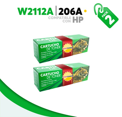 2 Tóner 206A Compatible con HP W2112A