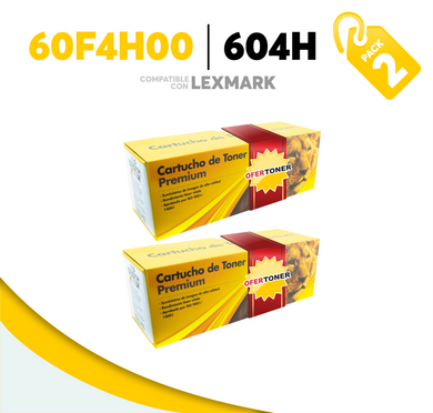 2 Pza Tóner 604H Compatible con Lexmark 60F4H00