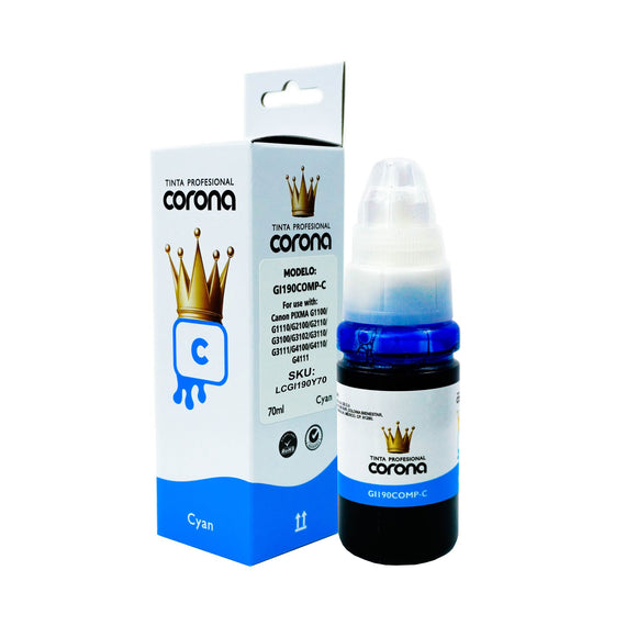Tinta Corona Compatible Con Canon GI10 Cian 70ml