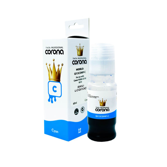 Tinta Corona Compatible Con Canon GI13 Cian 60ml