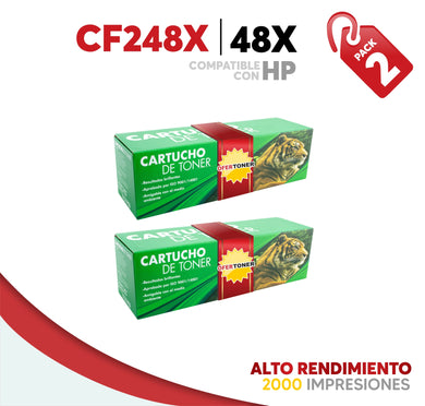 2 Pza Tóner 48X Alto Rendimiento Compatible con HP CF248X