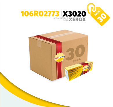Caja 30 Pza Tóner X3020 Compatible con Xerox 106R02773