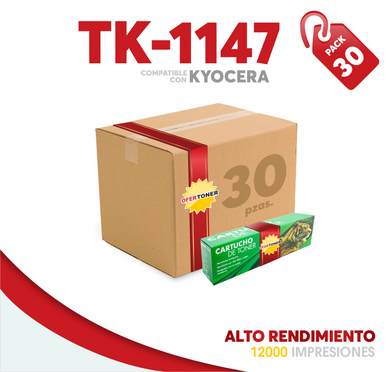 Caja 30 Pza Tóner TK-1147 Alto Rendimiento Compatible con Kyocera