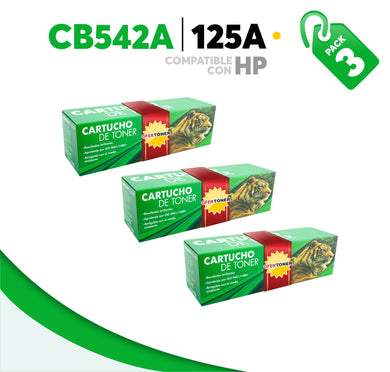 3 Pza Tóner 125A Compatible con HP CB542A