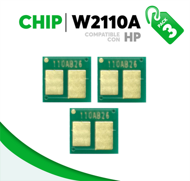 3 Pza Chip para Tóner 206A Compatible con HP W2110A