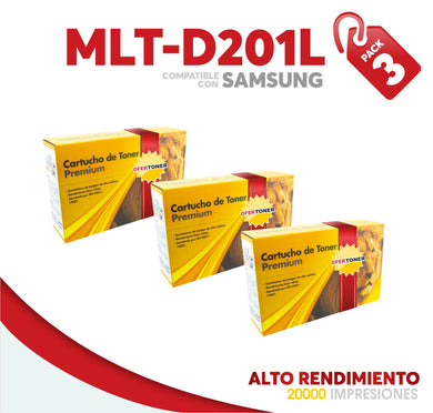 3 Pza Tóner 201L Compatible con Samsung MLT-D201L