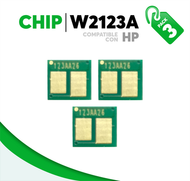 3 Pza Chip para Tóner 212A Compatible con HP W2123A