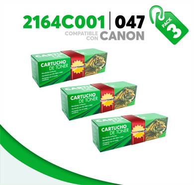 3 Pza Tóner 047 Compatible con Canon 2164C001