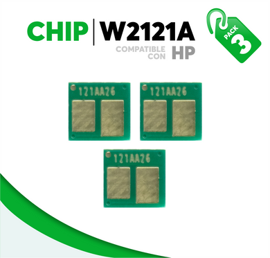 3 Pza Chip para Tóner 212A Compatible con HP W2121A