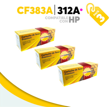 3 Pza Tóner 312A Compatible con HP CF383A