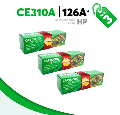 3 Pza Tóner 126A Compatible con HP CE310A