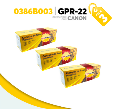 3 Pza Tóner GPR-22 Compatible con Canon 0386B003