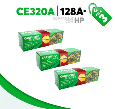 3 Pza Tóner 128A Compatible con HP CE320A