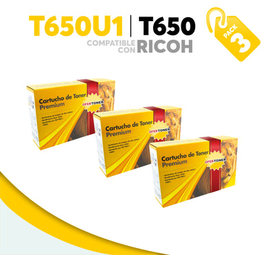 3 Pza Tóner T650U1H Compatible con RICOH 50F4X00