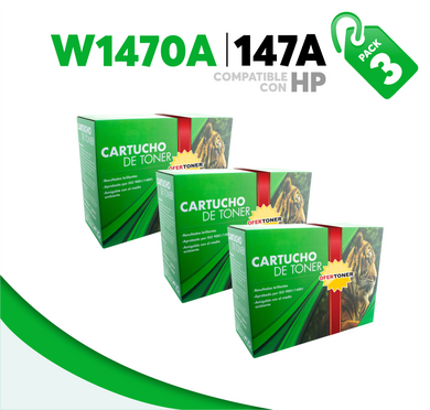 3 Pza Tóner 147A Compatible con HP W1470A