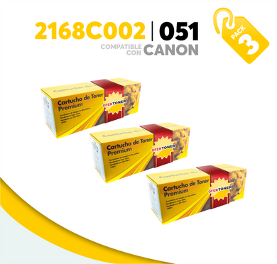 3 Pza Tóner 051 Compatible con Canon 2168C002AA