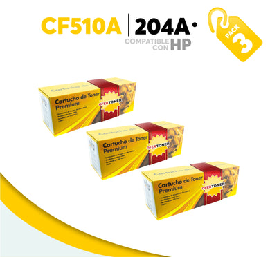 3 Pza Tóner 204A Compatible con HP CF510A